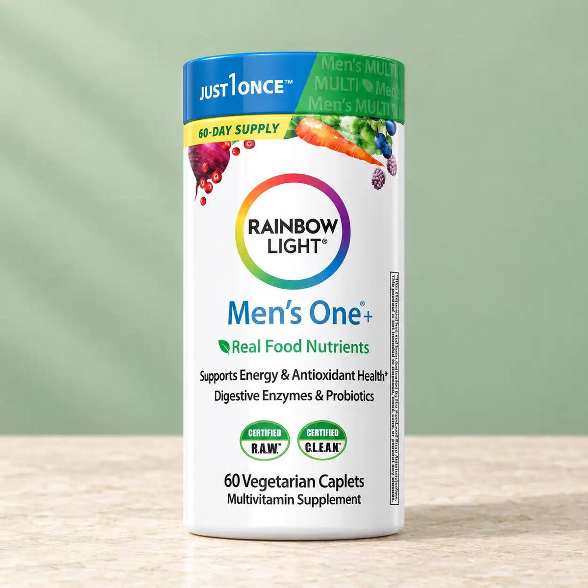 Rainbow Light Men's One – Multivitamínico para hombres, 60 tabletas