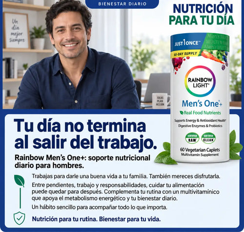 Rainbow Light Men's One – Multivitamínico para hombres, 60 tabletas